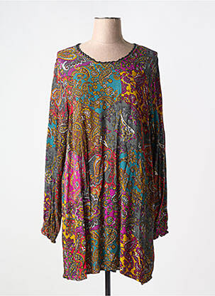 Rochie scurtă croială fluidă mâneci lungi verde CISO femeie