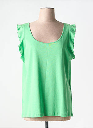 Tricou elasticitate mâneci scurte verde MARBLE femeie