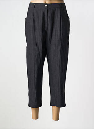 Pantalon trei sferturi talie elastică mărime normală negru GEVANA femeie