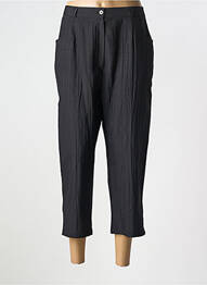 Pantalon trei sferturi talie elastică mărime normală negru GEVANA femeie