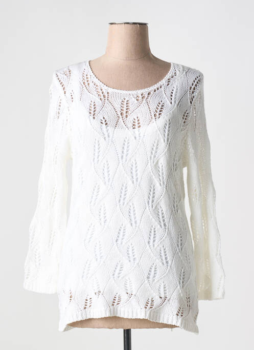 Pulover tunică alb MARBLE femeie