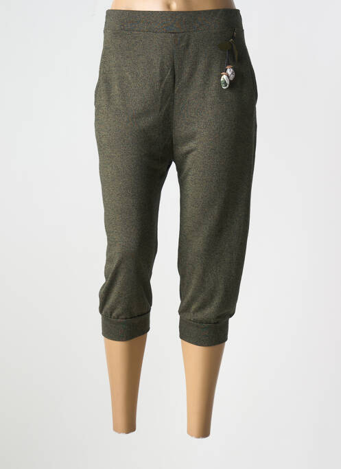 Pantalon trei sferturi elasticitate mărime normală verde MAMATAYOE femme