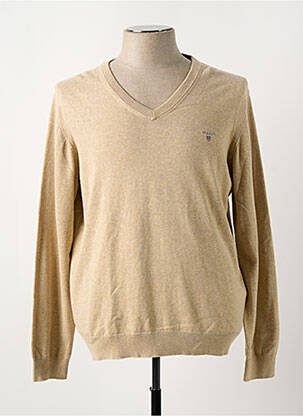 Pulover bej GANT femeie