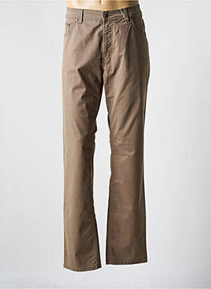 Pantalon slim țesătură poplin mărime normală maro PIONEER bărbat