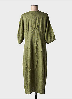 Rochie lungă țesătură crep mâneci 3/4 verde JC.SOPHIE femeie