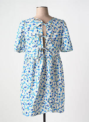 Rochie scurtă imprimeu floral mâneci scurte albastru IT HIPPIE femeie