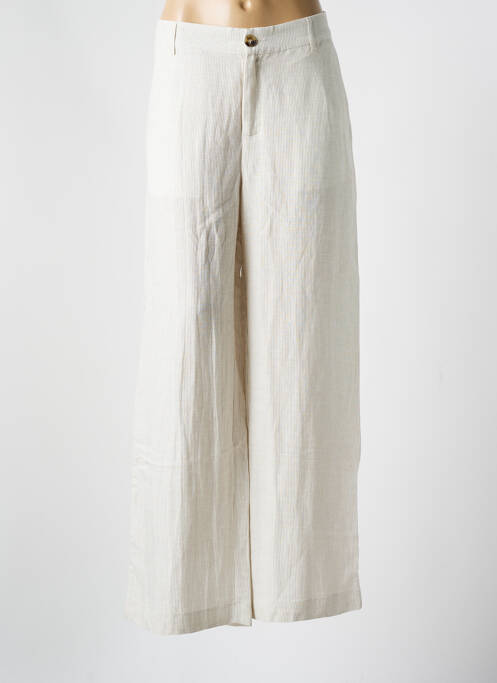 Pantalon larg închidere cu fermoar sub clapetă cu nasturi mărime normală bej JC.SOPHIE femme