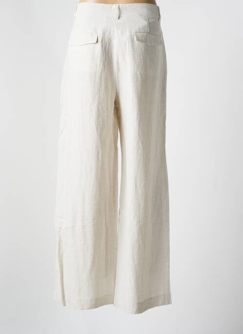 Pantalon larg închidere cu fermoar sub clapetă cu nasturi mărime normală bej JC.SOPHIE femme