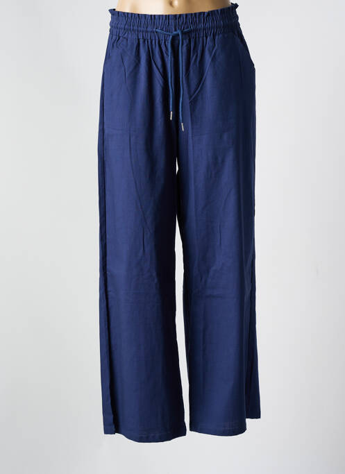 Pantalon larg albastru NINA CARTER femeie