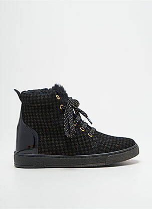 Botine/ghete material neted vârf rotund negru BELLAMY fată