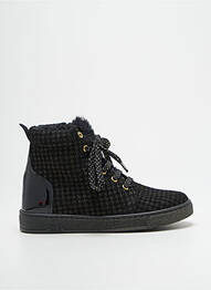 Botine/ghete material neted vârf rotund negru BELLAMY fată