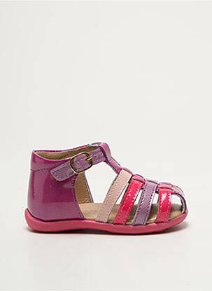 Sandale/pantofi decupați țesătură lăcuită vârf rotund violet MOD8 fată