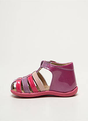 Sandale/pantofi decupați țesătură lăcuită vârf rotund violet MOD8 fată