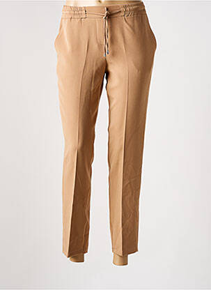 Pantalon slim talie elastică mărime normală maro COTTONADE femeie