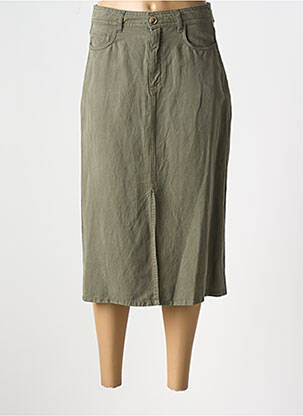 Fustă midi talie cu cleme verde GERARD DAREL femeie