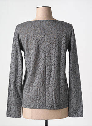 Top guler rotund mâneci lungi gri MAJESTIC FILATURES femeie