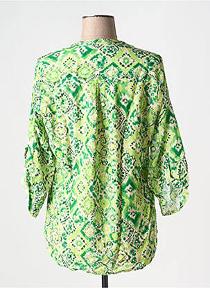 Bluză imprimeu fantezie mâneci 3/4 verde EMA BLUE'S femeie