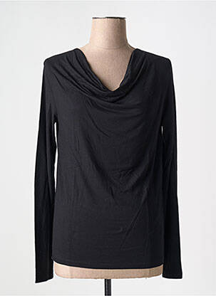 Tricou mâneci lungi mâneci lungi negru MAJESTIC FILATURES femeie