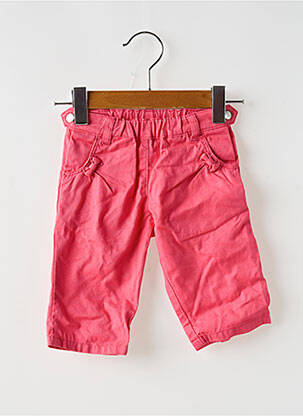 Pantalon drept croială dreaptă mărime reglabilă roz PETIT BATEAU fată