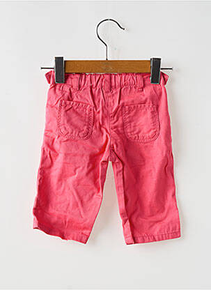 Pantalon drept croială dreaptă mărime reglabilă roz PETIT BATEAU fată