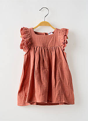 Rochie midi guler pătrat mâneci scurte maro BB AND CO fată