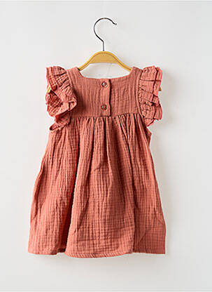 Rochie midi guler pătrat mâneci scurte maro BB AND CO fată