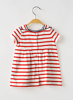 Rochie midi mâneci scurte mâneci scurte alb PETIT BATEAU fată