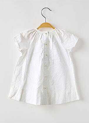 Rochie scurtă mâneci scurte mâneci scurte alb PETIT BATEAU fată