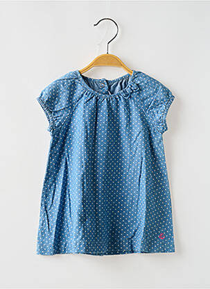 Rochie midi mâneci scurte mâneci scurte albastru PETIT BATEAU fată