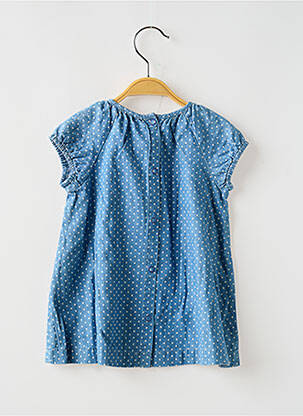 Rochie midi mâneci scurte mâneci scurte albastru PETIT BATEAU fată