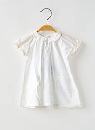 Rochie midi guler claudine mâneci scurte alb PETIT BATEAU fille