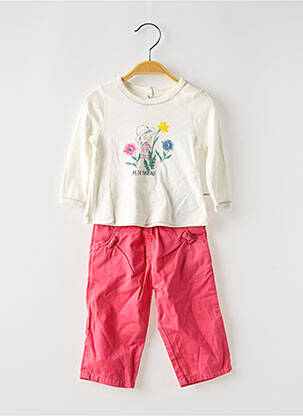 Set pantaloni mâneci lungi roz PETIT BATEAU fată