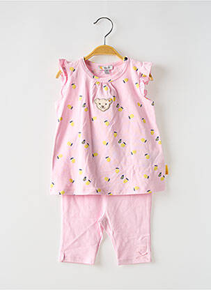 Set pantaloni tip de tricou roz STEIFF fată
