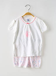 Set șort mâneci scurte alb PETIT BATEAU fille