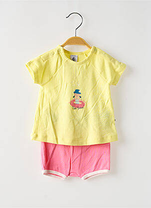 Set șort mâneci scurte galben PETIT BATEAU fată