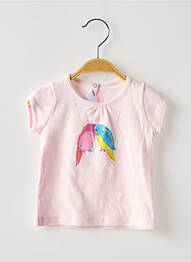 Tricou elasticitate mâneci scurte roz PETIT BATEAU fille
