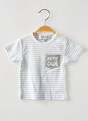 Tricou croială dreaptă mâneci scurte alb BULLE DE BB băiat