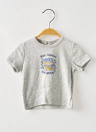 Tricou închidere presată mâneci scurte gri PETIT BATEAU garcon
