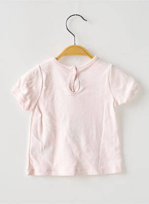 Tricou elasticitate mâneci scurte roz PETIT BATEAU fată