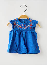 Top volane fără mâneci albastru PETIT BATEAU fille