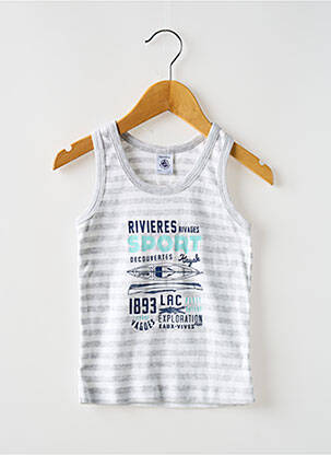 Tricou croială dreaptă bretele subțiri gri PETIT BATEAU băiat