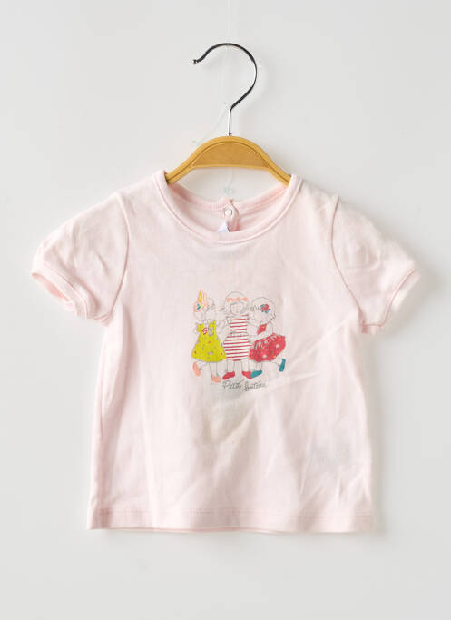 Tricou roz PETIT BATEAU fată