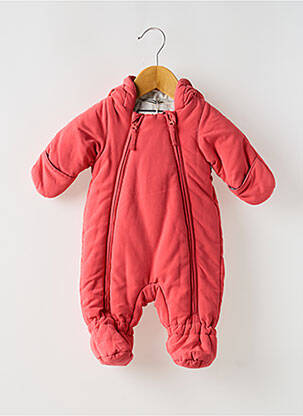 Salopetă-pantalon strânsă pe partea de jos mâneci lungi roz PETIT BATEAU fată