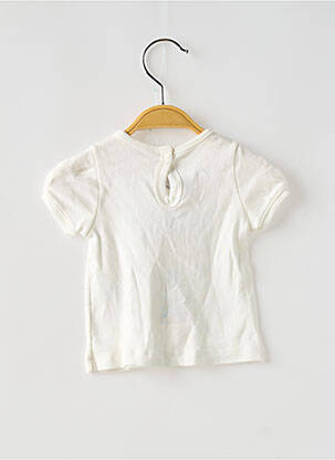 Tricou elasticitate mâneci scurte alb PETIT BATEAU fată
