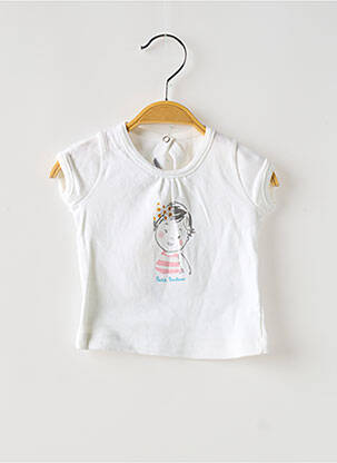 Tricou elasticitate mâneci scurte alb PETIT BATEAU fată