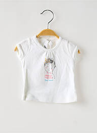 Tricou elasticitate mâneci scurte alb PETIT BATEAU fille