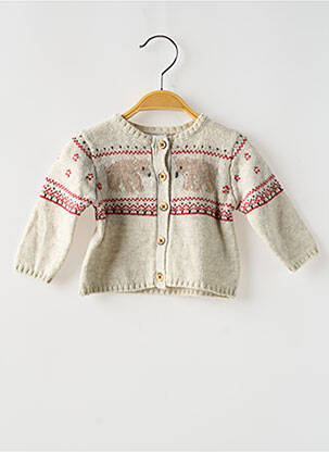 Vestă cu mâneci lungi guler rotund bej PETIT BATEAU băiat