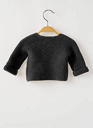 Vestă cu mâneci lungi croială dreaptă gri PETIT BATEAU fată