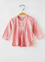 Tricou guler rotund mâneci lungi roz STEIFF fille