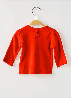 Tricou croială cambrată mâneci lungi roșu PETIT BATEAU fată